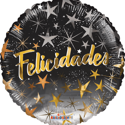 18" Black Stars Happy Birthday Balloon