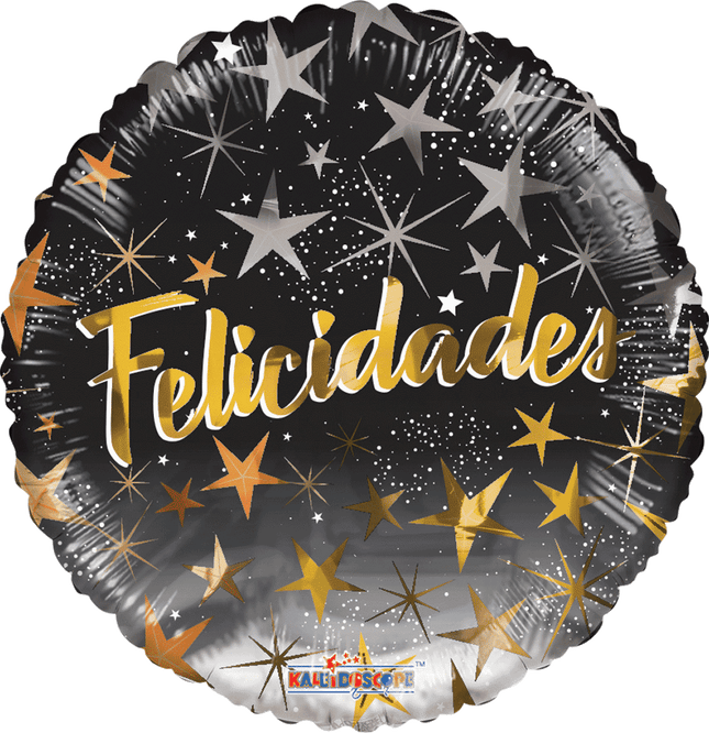 18" Black Stars Happy Birthday Balloon