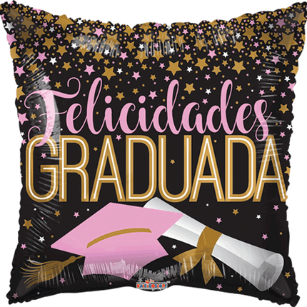 18" Graduada Con Birrete Y Diploma
