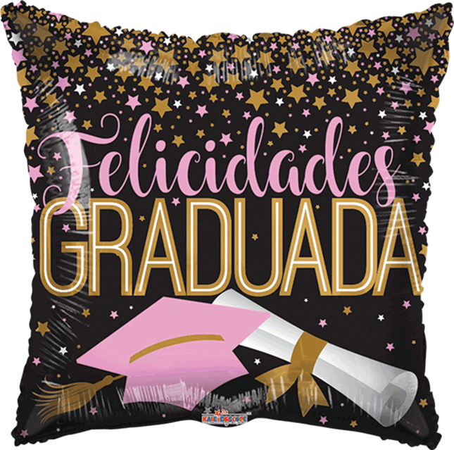 18" Graduada Con Birrete Y Diploma