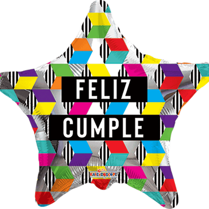 "22" Feliz Cumple Zig Zag Estrella