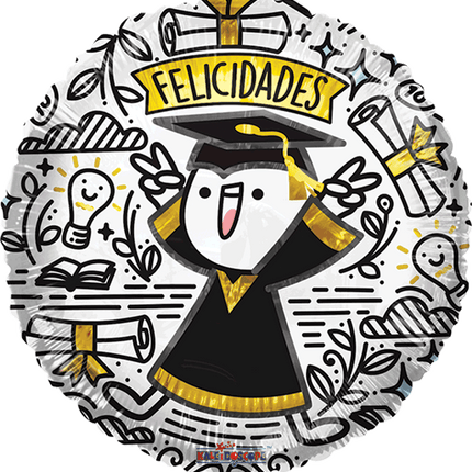 24” Felicidades Graduado Doodle
