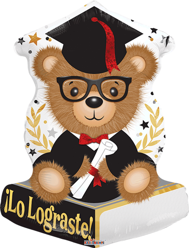 18" Oso Con Libros Dorado