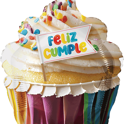 18" Feliz Cumple Cupcake Con Banderin