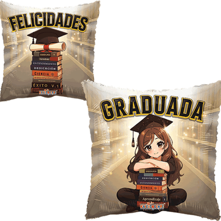 18" Graduada Con Libros
