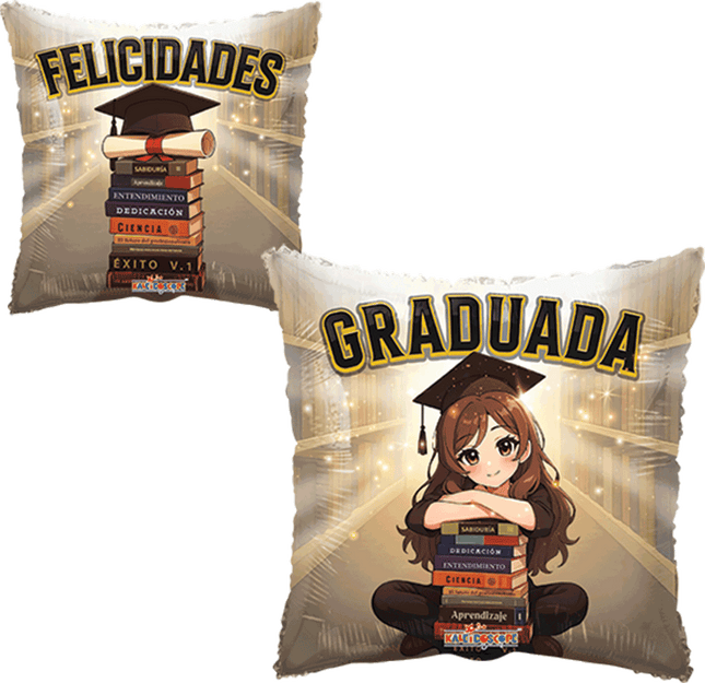 18" Graduada Con Libros