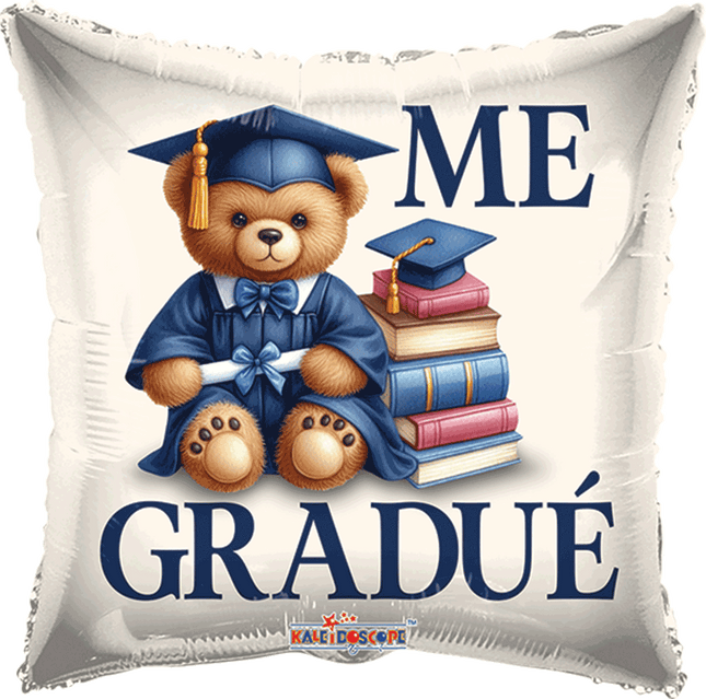 18" Me Gradue Oso Azul Con Libros