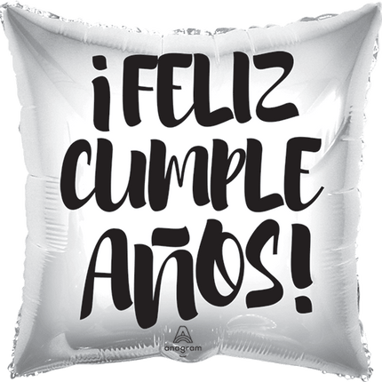 18" Globo Blanco Letras Cumple