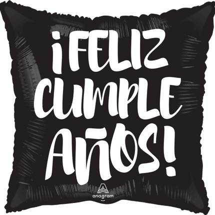 18" Globo Black Letras Cumple
