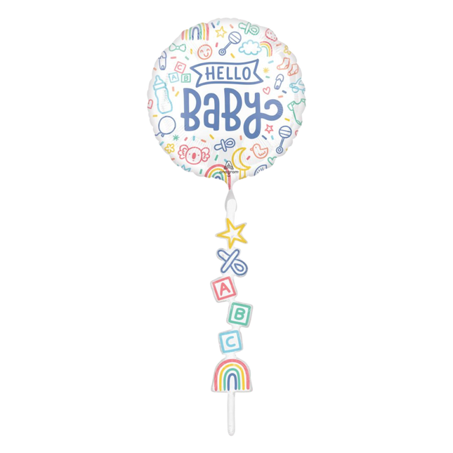 AirWalker Tail Sweet Baby Shapes Hello Baby Balloon