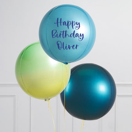 Trio of helium-filled orb balloons