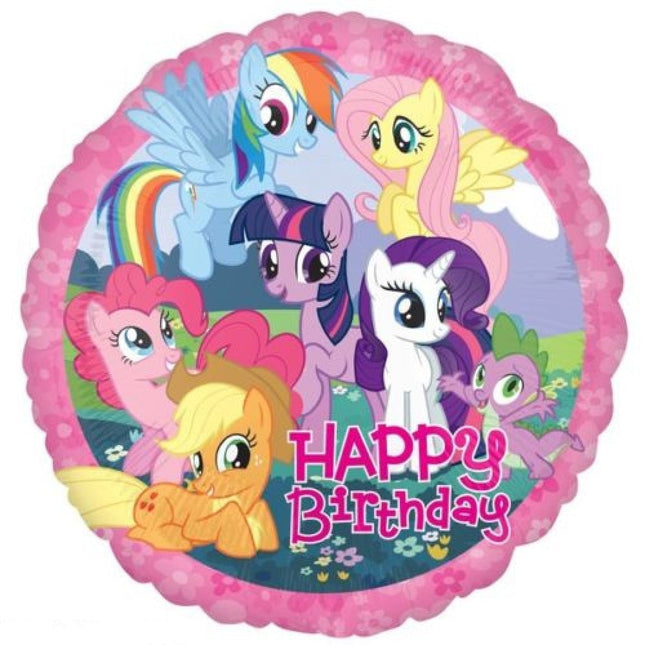 Globo Metálico Mi Pequeño Pony Feliz Cumpleaños de 18" (45 cm)