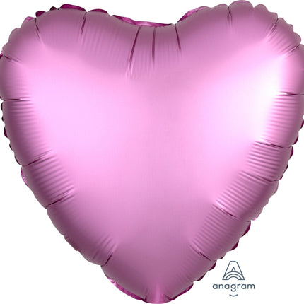 Globo Metálico Corazón Rosa Satinado de 18" (45 cm)