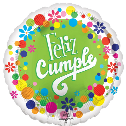 Globo Metálico Feliz Cumpleaños Puntos Kaleidoscope de 18" (45 cm)