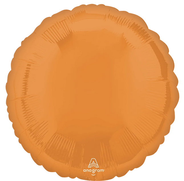 Globo Metálico Redondo Naranja de 18" (45 cm)