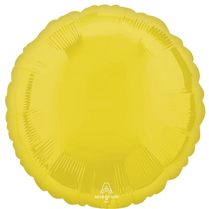 Globo Metálico Redondo Amarillo de 18" (45 cm)