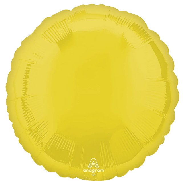 Globo Metálico Redondo Amarillo de 18" (45 cm)