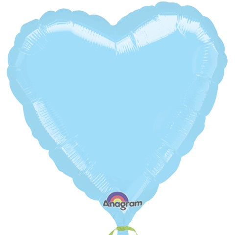 Globo Metálico Corazón Azul Pastel de 18" (45 cm)