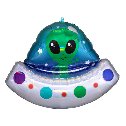 28″ Alien Spaceship Holographic Iridescent