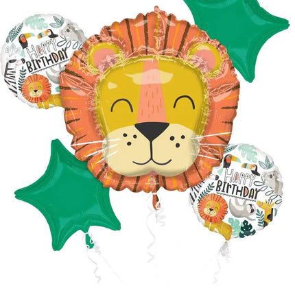 Get Wild Lion Happy Birthday Balloon Bouquet Set