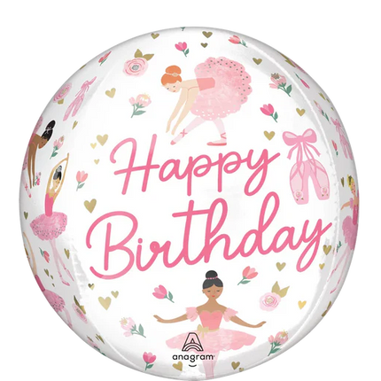 16" Ballerina Girl Birthday Orbz