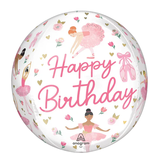 16" Ballerina Girl Birthday Orbz