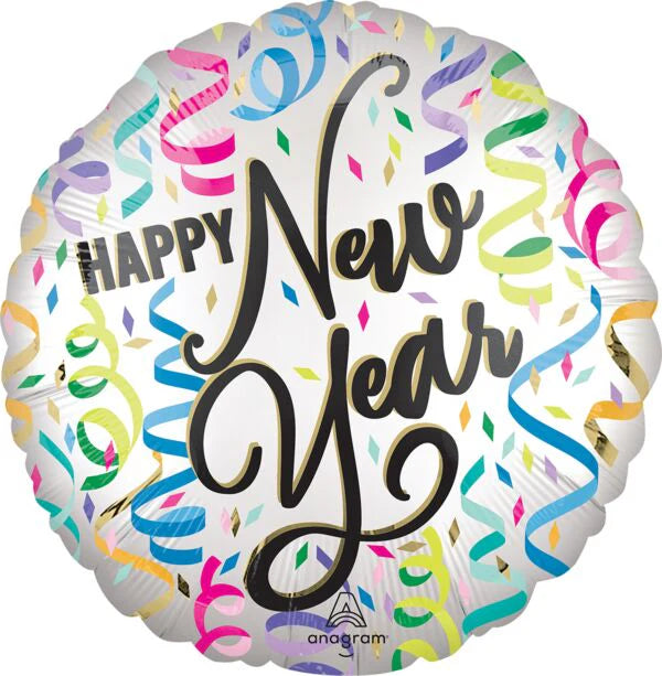 18" New Year Satin Confetti Cheer