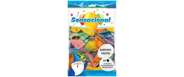 12" Surtido Pastel Sensacional 50pzas